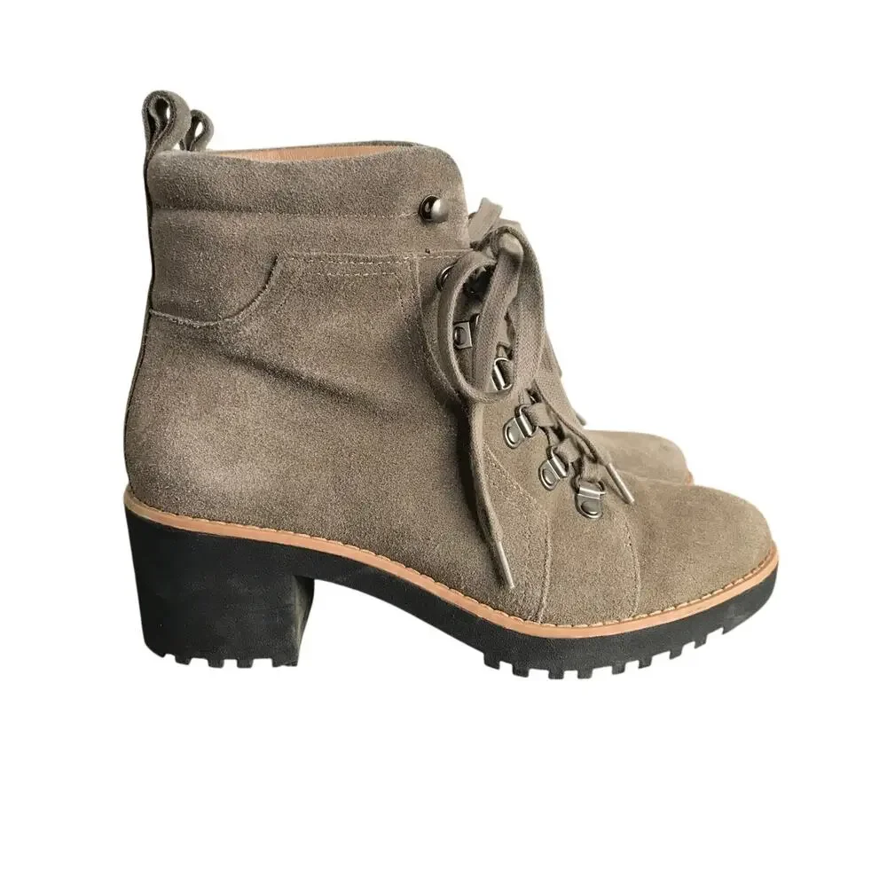 Caslon Womens Jadey Hiking Boots Water Resistant Lug Sole Size 6 Suede‎ Boho